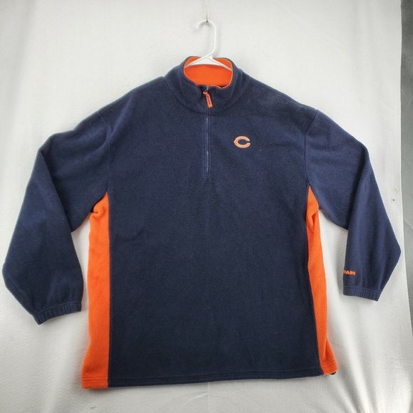 CHICAGO BEARS Sweater NFL Men's Long Sleeve 1/4 Zip Pullover Blue Extra Large - Picture 3 of 12